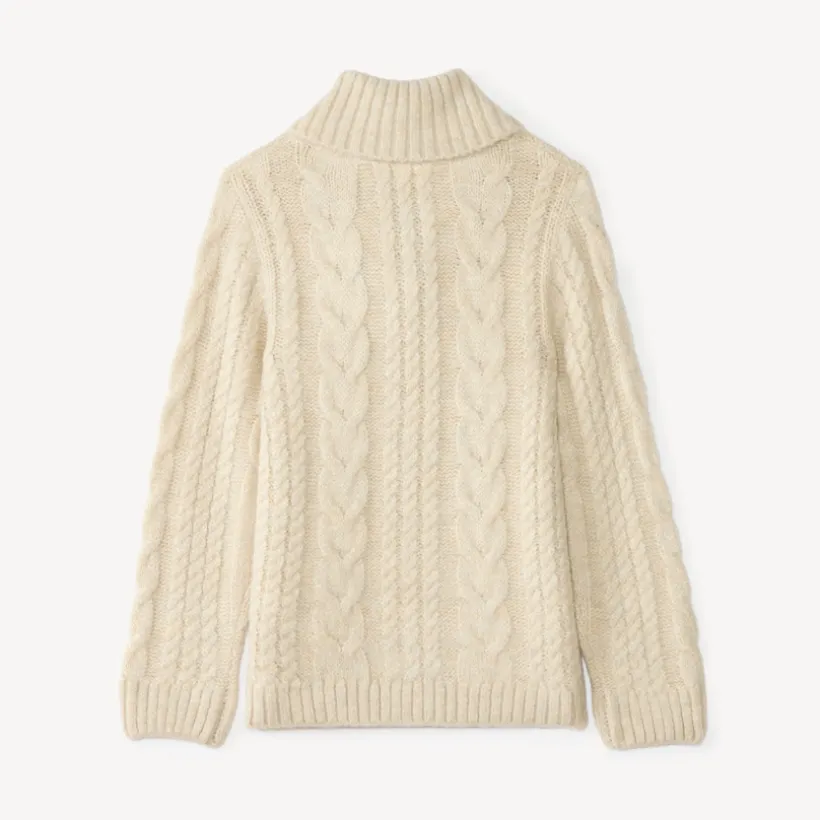 Gevlochten schouderwarmer met sjaalkraag voor babyjongen