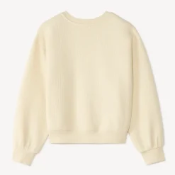 Gevoerd sweatshirt voor meisjes met geborduurde bloemen.