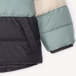 Gewatteerde donsjas met colorblock-effect voor babyjongens