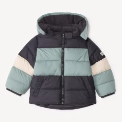 Gewatteerde donsjas met colorblock-effect voor babyjongens