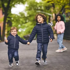 gewatteerde donsjas met kap voor babyjongens