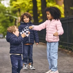 gewatteerde donsjas met kap voor babyjongens