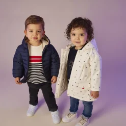gewatteerde donsjas met kap voor babyjongens