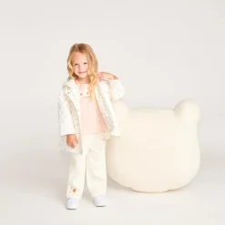 Gewatteerde parka met capuchon en bloemenprint voor babymeisjes