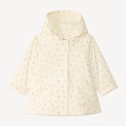 Gewatteerde parka met capuchon en bloemenprint voor babymeisjes