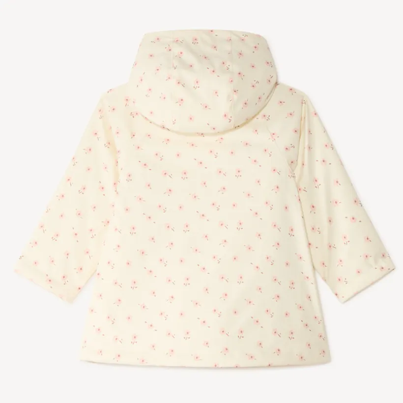 Gewatteerde parka met capuchon en bloemenprint voor babymeisjes
