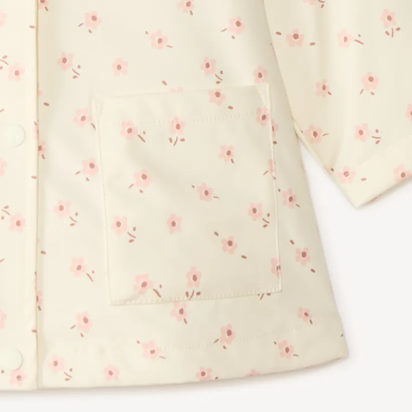 Gewatteerde parka met capuchon en bloemenprint voor babymeisjes