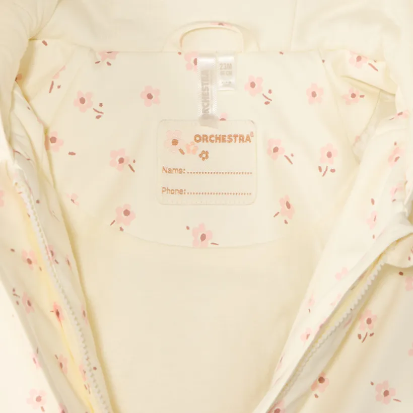 Gewatteerde parka met capuchon en bloemenprint voor babymeisjes