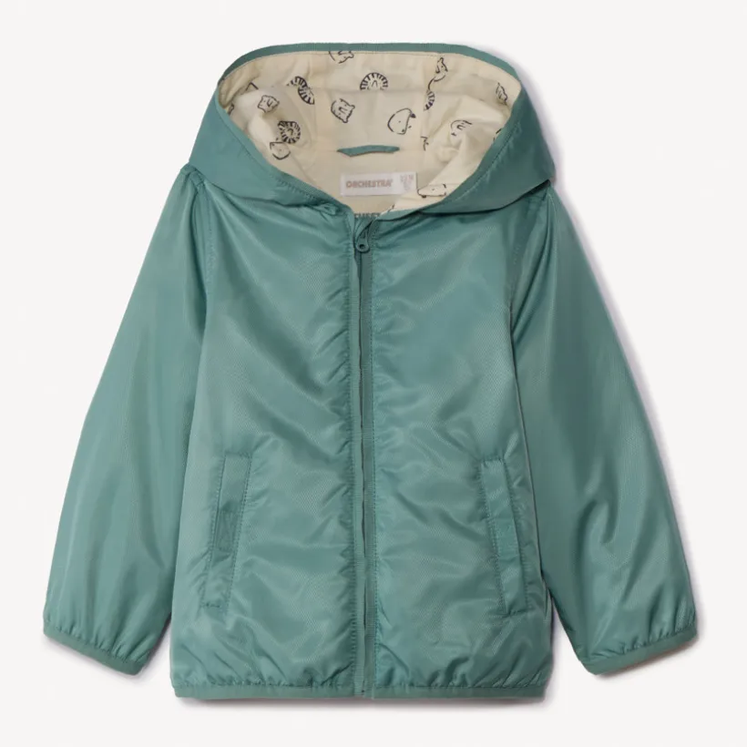 Gewatteerde ripstopparka met 50% gerecycleerd polyester voor babyjongens