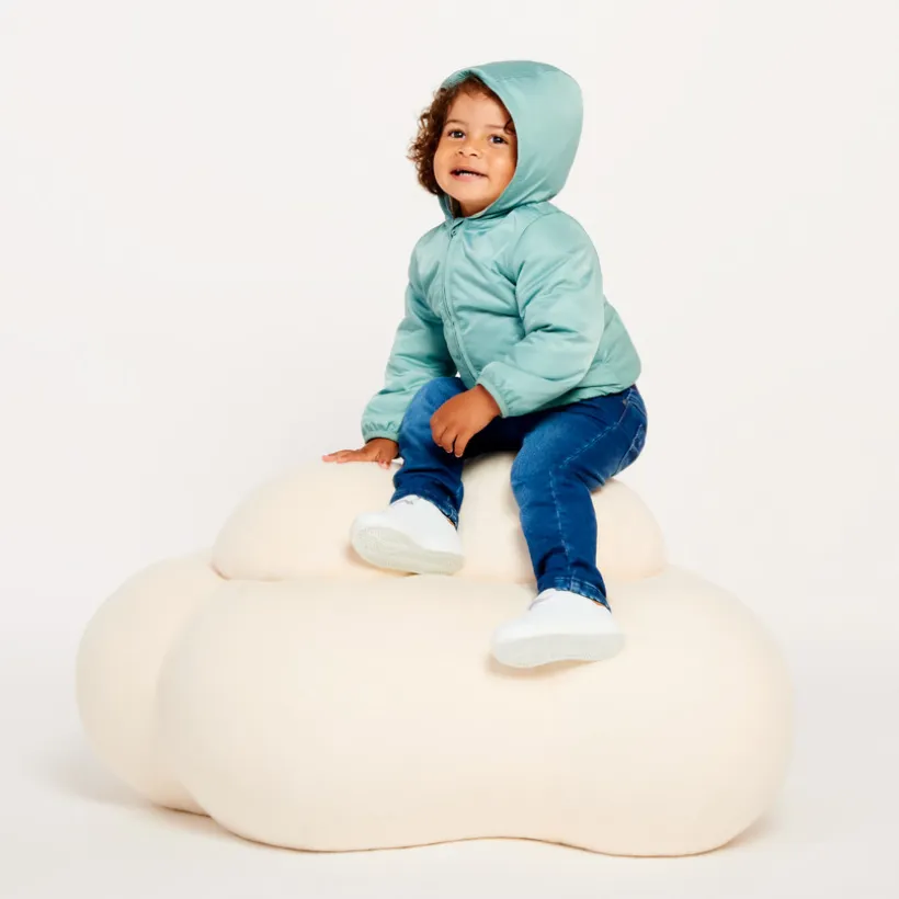 Gewatteerde ripstopparka met 50% gerecycleerd polyester voor babyjongens