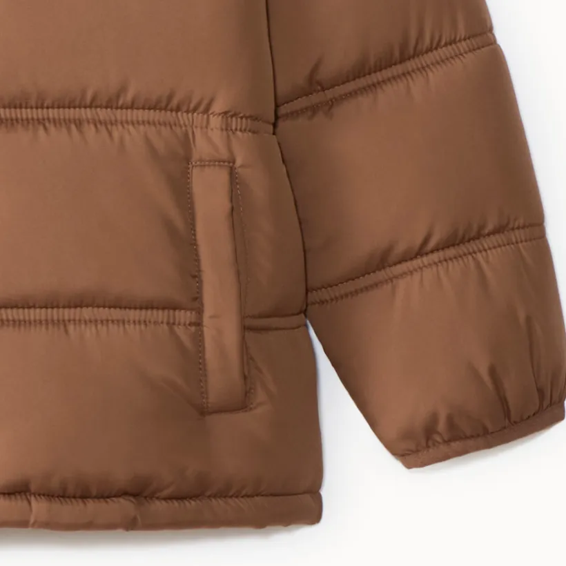 Gewatteerde winterjas voor jongens met capuchon