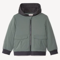 Gewatteerd pilotenjack met fleece kap jongens
