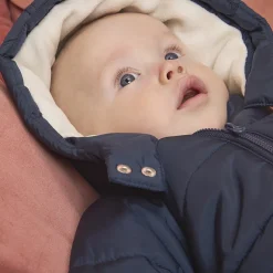 Gewatteerd pilotenpak effen voor babyjongens met leeftijdsspecifieke afwerkingen