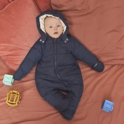 Gewatteerd pilotenpak effen voor babyjongens met leeftijdsspecifieke afwerkingen