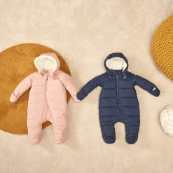 Gewatteerd pilotenpak effen voor babyjongens met leeftijdsspecifieke afwerkingen