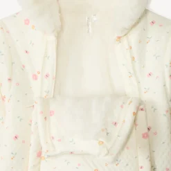 Gewatteerd pilotenpak met bloemenprint voor babymeisje met verschillende afwerkingen per leeftijdsperiode