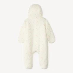 Gewatteerd pilotenpak met bloemenprint voor babymeisje met verschillende afwerkingen per leeftijdsperiode