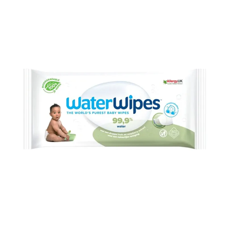 Gezichtdoekjes Waterwipes Biologisch afbreekbaar- 60 stuks