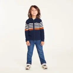 Gilet met capuchon jongens van breiwerk