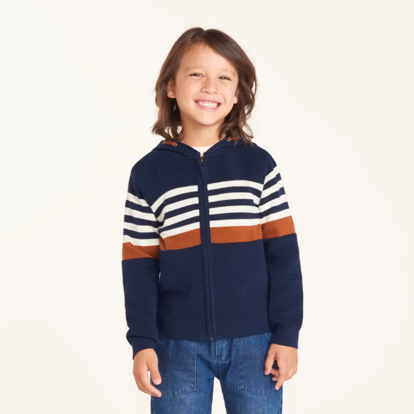 Gilet met capuchon jongens van breiwerk