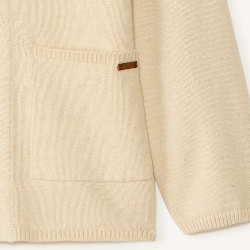 Gilet met lange mouwen in tricot met revers jongens