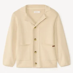 Gilet met lange mouwen in tricot met revers jongens