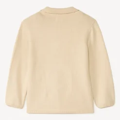 Gilet met lange mouwen in tricot met revers jongens