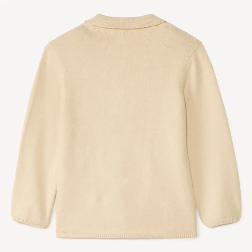 Gilet met lange mouwen in tricot met revers jongens