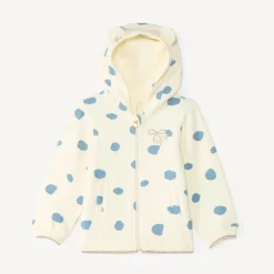 Gilet voor babymeisjes van fleece met capuchon en vlekkenprint