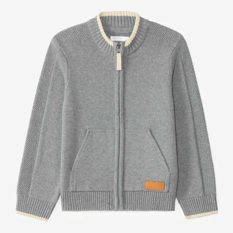 Gilet zippé en tricot garçon