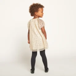 Glitterende korte mouwen feestjurk voor babymeisjes