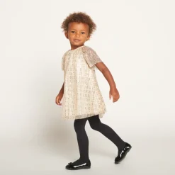 Glitterende korte mouwen feestjurk voor babymeisjes