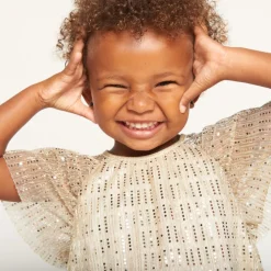 Glitterende korte mouwen feestjurk voor babymeisjes