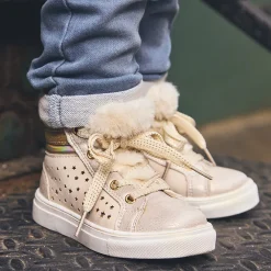 Glitterlaarsjes met bontkraag en -tong meisjes