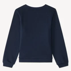 Glitter print fleece sweatshirt for girls