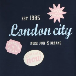 Glitter print fleece sweatshirt for girls
