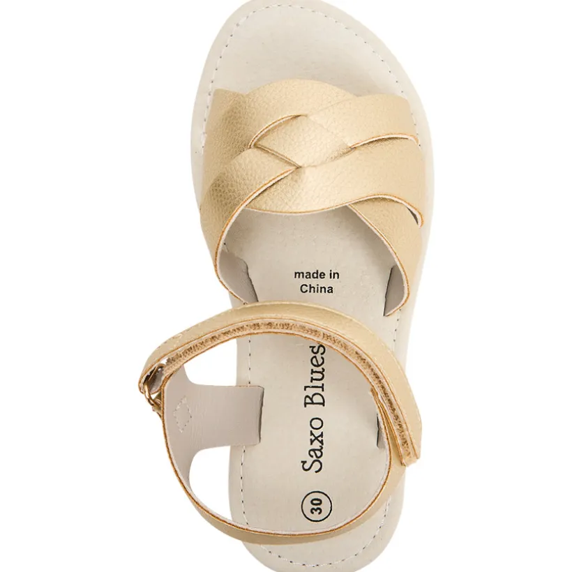 Gouden sandalen met brede gekruiste banden meisjes