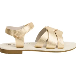 Gouden sandalen met brede gekruiste banden meisjes