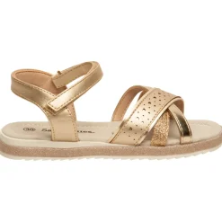 Gouden sandalen met metallic effect en hartjes meisjes