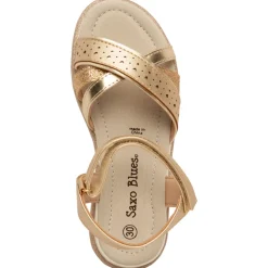 Gouden sandalen met metallic effect en hartjes meisjes
