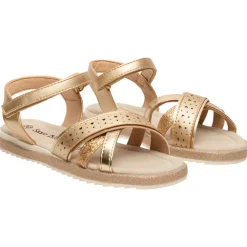 Gouden sandalen met metallic effect en hartjes meisjes