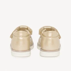Gouden velcro sandaaltjes met pailletten voor baby meisjes