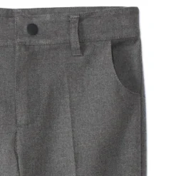 Grijze broek van stof jongens met rechte pasvorm en verstelbare taille