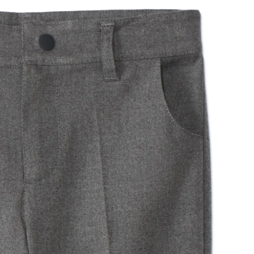 Grijze broek van stof jongens met rechte pasvorm en verstelbare taille