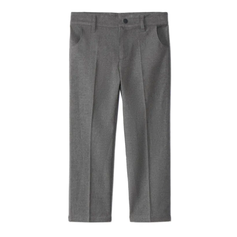 Grijze broek van stof jongens met rechte pasvorm en verstelbare taille