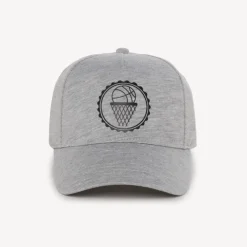 Grijze fleecepet met basketballprint jongens