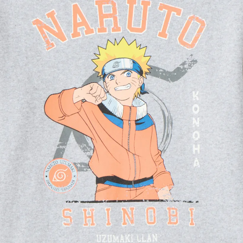 Grijze gemêleerde Naruto sweatshirt met lange mouwen voor jongens