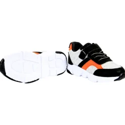 Grijze sneakers met oranje accenten en velcro jongens