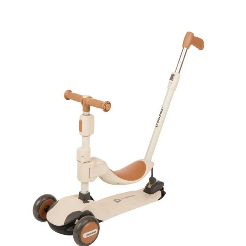 Groeiend 2-in-1 loopfiets - Ecru en Bruin
