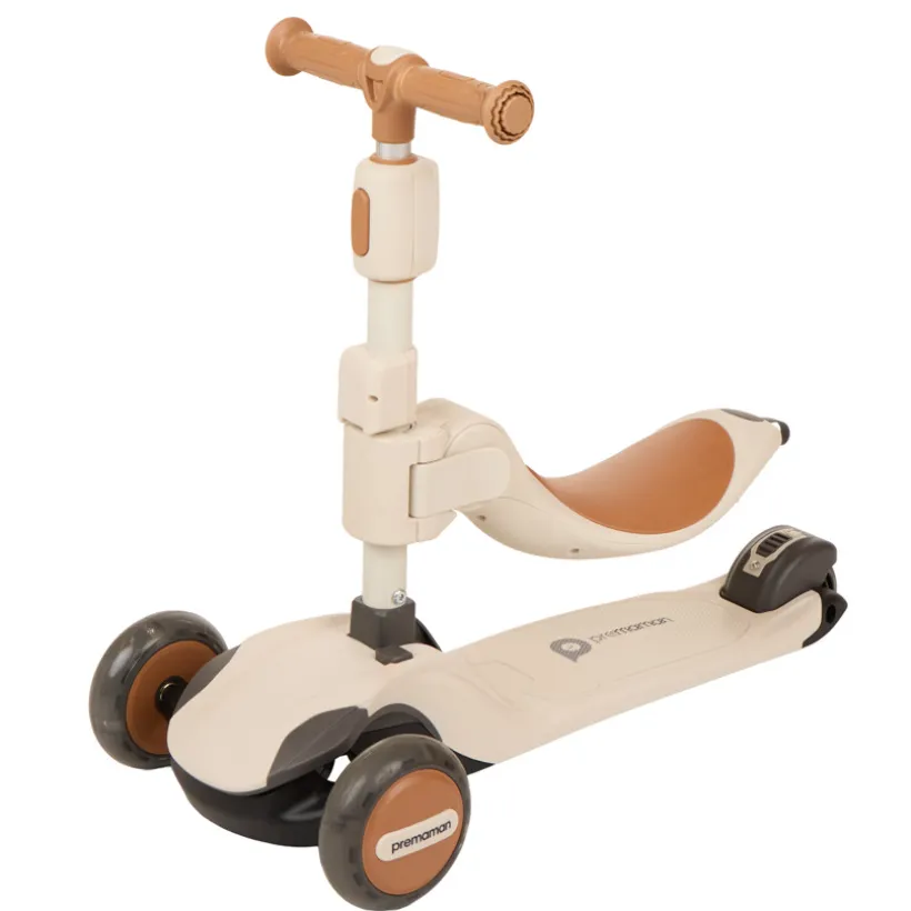 Groeiend 2-in-1 loopfiets - Ecru en Bruin